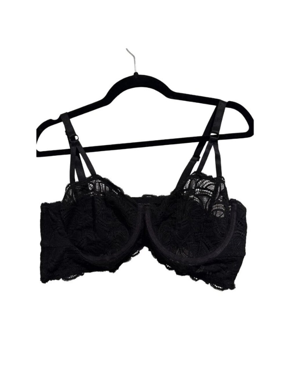 Torrid Curve Black Lace Longline Underwire Bra Bustier Adjustable Straps